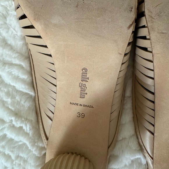 Revolve Cult Gaia Alia Ball Heel Mules Taupe Leather Pointed Toe Slip-On - Picture 6 of 6